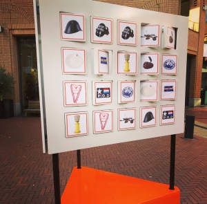 A picture of the memory game that can be found in the city centre of Eindhoven